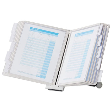 DURABLE Sherpa 10-Panel Desktop Reference System, Gray Borders (554210)