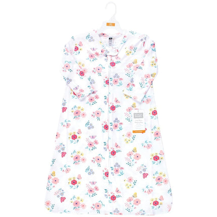 Hudson Baby Unisex Baby Long Sleeve Cotton Jersey Sleeping Bag, Sack, Blanket, Butterfly Floral, 18-24 Months