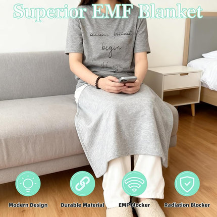 EMIKITS Faraday Blanket for Protection While Using Your Laptop and Phone, Cotton with Faraday Diamond Lattice Fabric Mat Grey 21" x 18"