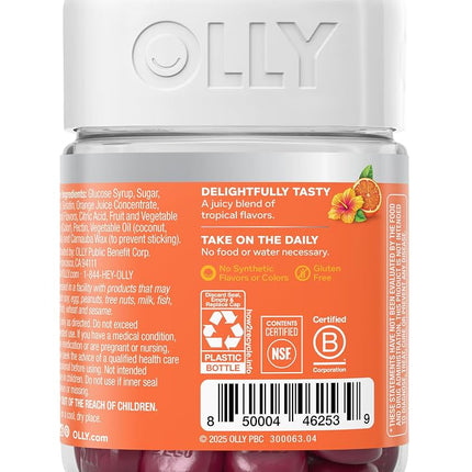 Olly Heavenly Hair Gummies, Supports Strong Healthy Hair Growth, Keratin, Biotin, Amla, Grapefruit Flavor, 30 Day Supply - 60 Count