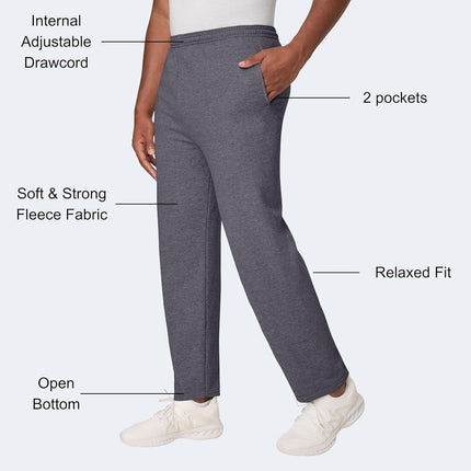 Hanes Men's EcoSmart Fleece Sweatpant with Pockets, Charcoal Heather, X-Large
