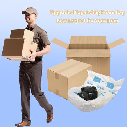 4 Pcs 16”x18” Expanding Foam Packaging for PC & Fragile Items, Expandable Packing Foam, Protective Cushioning for Electronics & Valuables