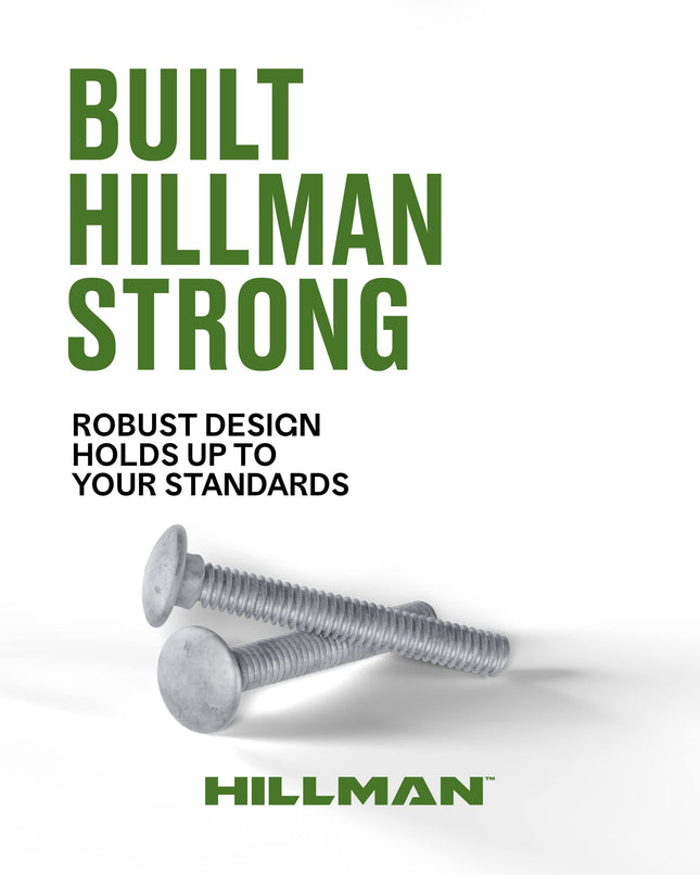Hillman Group Galvanized Carriage Bolt 5/16” x 1-1/2”, 100 Count, Blunt Point, Alloy Steel, Self-Locking Round Head Fasteners, Wood and Metal, No Washer Needed, Rust-Resistant (812542)