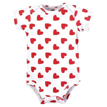 Hudson Baby Body de algodón para bebé niña, Corazones de Amor, 3-6 Meses, Rojo, 3-6 Meses