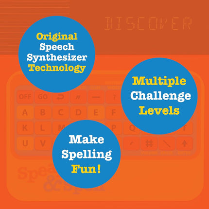 Playmonster Speak & Spell Electronic Game - Educational Toy Learning Toy Spelling Games Spelling Games 80s Retro Hand Games Autism Activity for