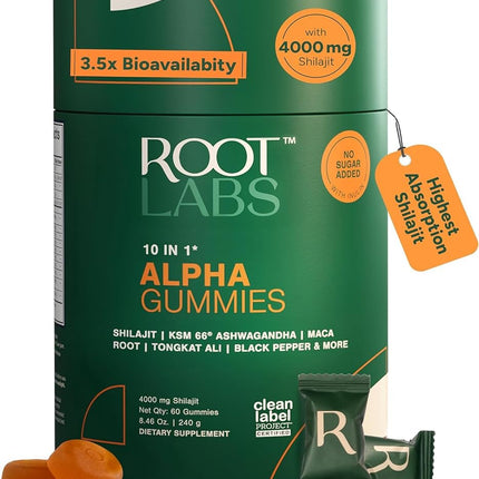 ROOT LABS 10-in-1 Alpha Shilajit Gummies | 4000 mg