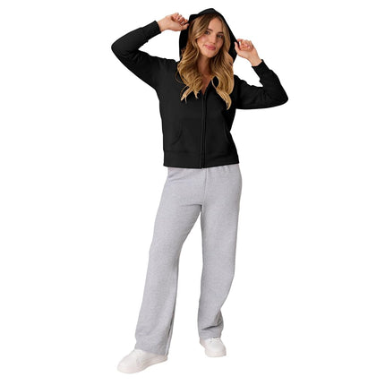 Hanes womensO4637Women's Fleece Full Zip Hood Long Sleeve Hoody - Off-White - Medium