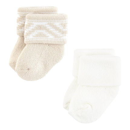 Hudson Baby Chaussettes nouveau-né unisexe en coton éponge, motif tribal crème, 0-6 mois, motif tribal crème, 0-6 mois