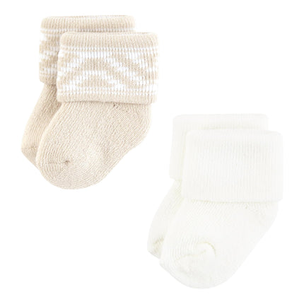Hudson Baby Unisex Baby Cotton Rich Newborn and Terry Socks, Tribal Cream, 6-12 Months, Tribal Cream, 6-12 Months