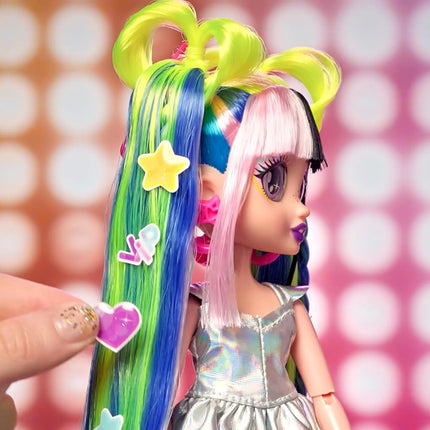 VIP Girls Hair Makeover Megan Fashion Doll with 11" Colorful Long Styling Hair and 5 Accessories Fashion Toy, Girls and Boys Ages 5 and Up, 10 Inch Doll