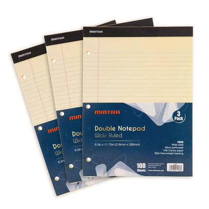 Mintra Office Legal Pads (Double Pad 3pk (Canary),