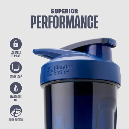 BlenderBottle Strada Shaker Cup Perfect for Protein Shakes and Pre Workout, 28-Ounce, Blue