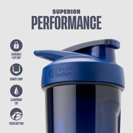 BlenderBottle Strada Shaker Cup Perfect for Protein Shakes and Pre Workout, 28-Ounce, Blue