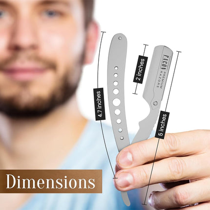1 Seller - Facon Professional Straight Edge Barber Razor/Rasoirs/Rasoi - Salon Quality Cut Throat Shavette - Japanese Stainless Steel - NEW 2017 Model Limited Edition - Includes 5 DE Razor Blades.