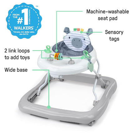 Ingenuity Smooth Strides Activity Walker - Chambray - Developmental Walker - 3 Position heightbar - Toys Included - 6M-12M