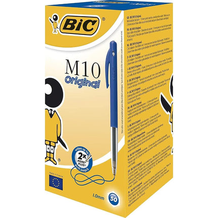 BIC M10 Clic Retractable Ballpoint Pens, Blue ink 