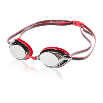 Speedo Vanquisher 2.0 Mirrored Anti-Fog Swim Swimming Competition Goggle, Red