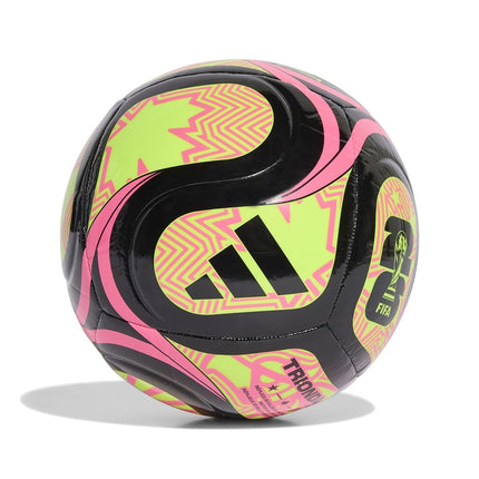 Adidas Unisex-Adult World Cup Soccer Ball, Black/Lucid Lemon/Lucid Pink, 3
