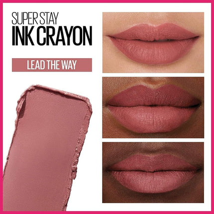 Maybelline New York, Lipstick, Matte & Smudge-Free, Superstay Crayon Ink, 12g, Lead The Way