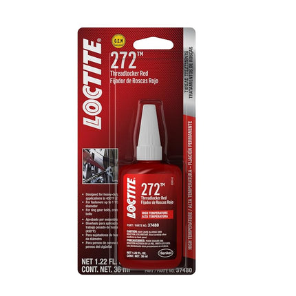 Loctite 37480-6PK Fijador de roscas de alta temperatura rojo 272-36 ml botella, (Paquete de 6)