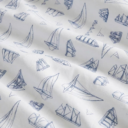 Nautica - Twin XL Sheets, Cotton Percale Bedding Set, Coastal Home Decor, Dorm Room Essentials (Whitewood Sail Blue, Twin XL)