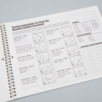 CHAMPRO Baseball Score Book (White), 52 pages