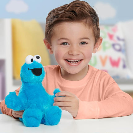 Just Play Sesame Street Friends 8-inch Cookie Monster Plush Stuffed Animal, Recycled Filling, Kids Toys for Ages 18 Month, Blue