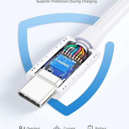 [Intel Certified] Cable Matters 40Gbps Thunderbolt 4 Cable 1m with 8K Video and 240W Charging in White - Backwards Compatible with USB4 Thunderbolt 3 Cable and USB-C