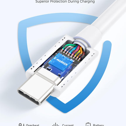 [Intel Certified] Cable Matters 40Gbps Thunderbolt 4 Cable 1m with 8K Video and 240W Charging in White - Backwards Compatible with USB4 Thunderbolt 3 Cable and USB-C