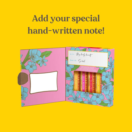 Burt's Bees Lip Balm Gift Set, Beeswax, Strawberry, Tropical Pineapple, Dragonfruit Lemon, In Full Bloom, 4x4.25g
