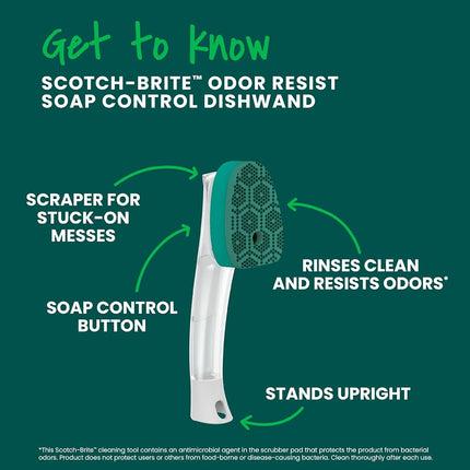 Scotch-Brite Dishwands: soap control scrub dots heavy duty dishwand (Green)