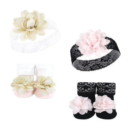 Hudson Baby baby-girls Headband and Socks Set, Lace, 1 Count (Pack of 1)