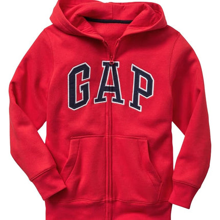 GAP Boys' Logo Hoodie Hooded Full Zip Sweatshirt, 