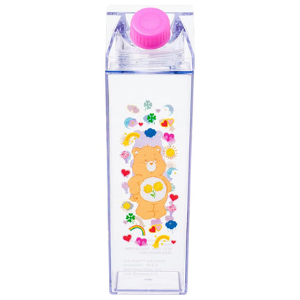 Silver Buffalo Care Bears con los osos Friend, Cheer, Grumpy y Best Friend, botella jarra de cartón de leche de plástico, 480 ml