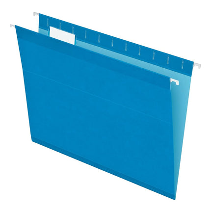 Pendaflex Reinforced Hanging File Folders, Letter Size, Blue, 1/5 Cut, 25/BX (4152 1/5 BLU)