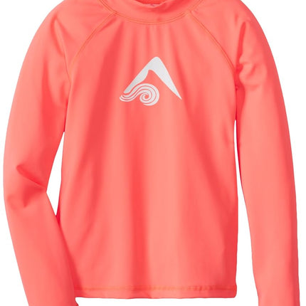 Kanu Surf Keri – T-shirt de bain anti-UV manches longues pour fille – Protection solaire UPF 50+ – Corail, 4T