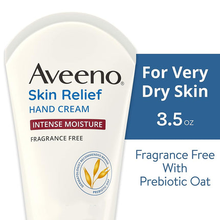 Aveeno Skin Relief Overnight Intense Moisture Cream with Triple Oat Complex & Natural Shea Butter, Therapeutic Dimethicone Skin Protectant for Dry Itchy Relief, Fragrance-Free, 7.3 oz, 3 Pack