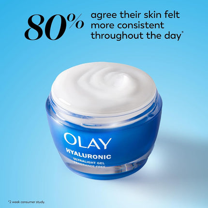 OLAY Regenerist Hyaluronic Acid + Peptide 24 Gel Face Moisturizer for All Day Skin Hydration, Fragrance-Free, 1.7 oz with Niacinamide, includes Whip Travel Size for Dry Skin