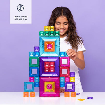 CONNETIX Magnetic Tiles Bright Portal Pack, 48 Pieces