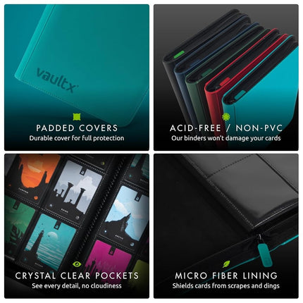 Vault X 4 Pocket Zip Trading Card Binder 160 Cards Exo-Tec (Teal)