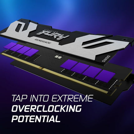 Kingston Fury Renegade Silver 16GB 6400MT/s DDR5 CL32 DIMM Desktop Memory Single Module | Intel XMP 3.0 | Overclocking Stability | KF564C32RS-16