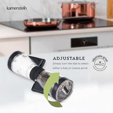 Kamenstein Dual Salt and Pepper Grinder, Black