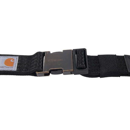 Carhartt Men's Durable Nylon Webbing Belts, W/a Slim Profile Design, Rugged Flex (Black), Large