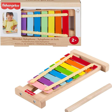 Fisher-Price Wood Toddler Toy Xylophone, Wooden Mu