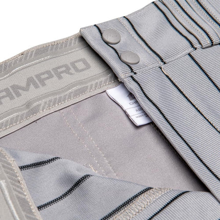 Champro Triple Crown 2.0 Tapered Bottom Baseball Pants with Pinstripes Gray, Black
