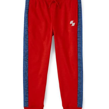 The Children's Place Boys' Fleece Knit Performance Jogger Pants, Red Orange, Small