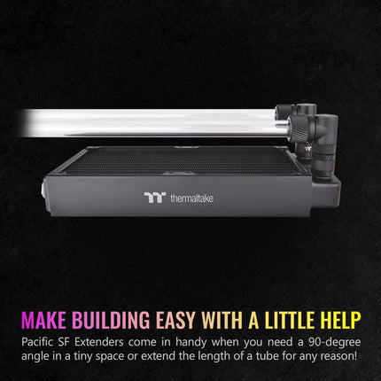 Thermaltake Pacific Extensor SF Hembra a Macho de 30 mm Negro Mate/Refrigeración líquida a medida/Conectores CL-W393-CU00MK-A