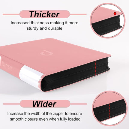 Premium 2000 Pocket Card Binder - 20 Pocket Trading Card Binder with Sleeves for 2000 Cards, Ringless Card Album for TCG - Model A, Light Pink