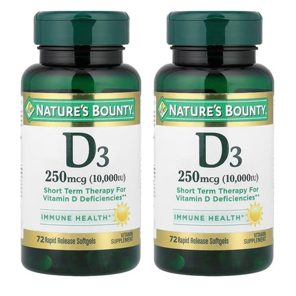 Nature's Bounty, Ultra Strength D3-10,000 IU, 72 S