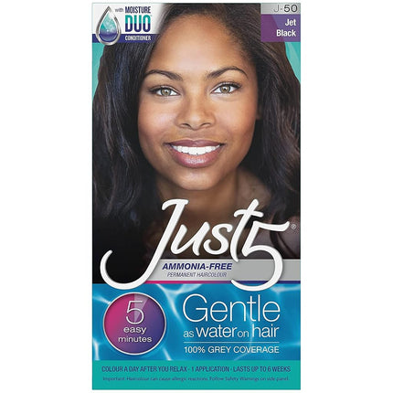 Just 5 Women's 5 Minute Permanent Hair Color, Jet Black